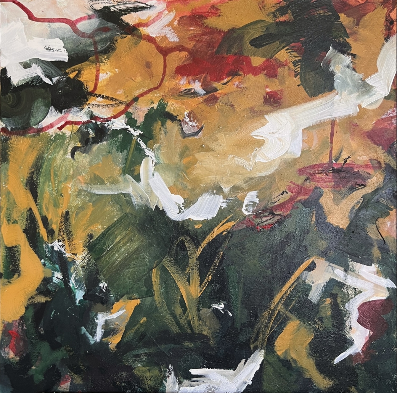 Acrylic, charcoal, pigment powder on Canvas 24