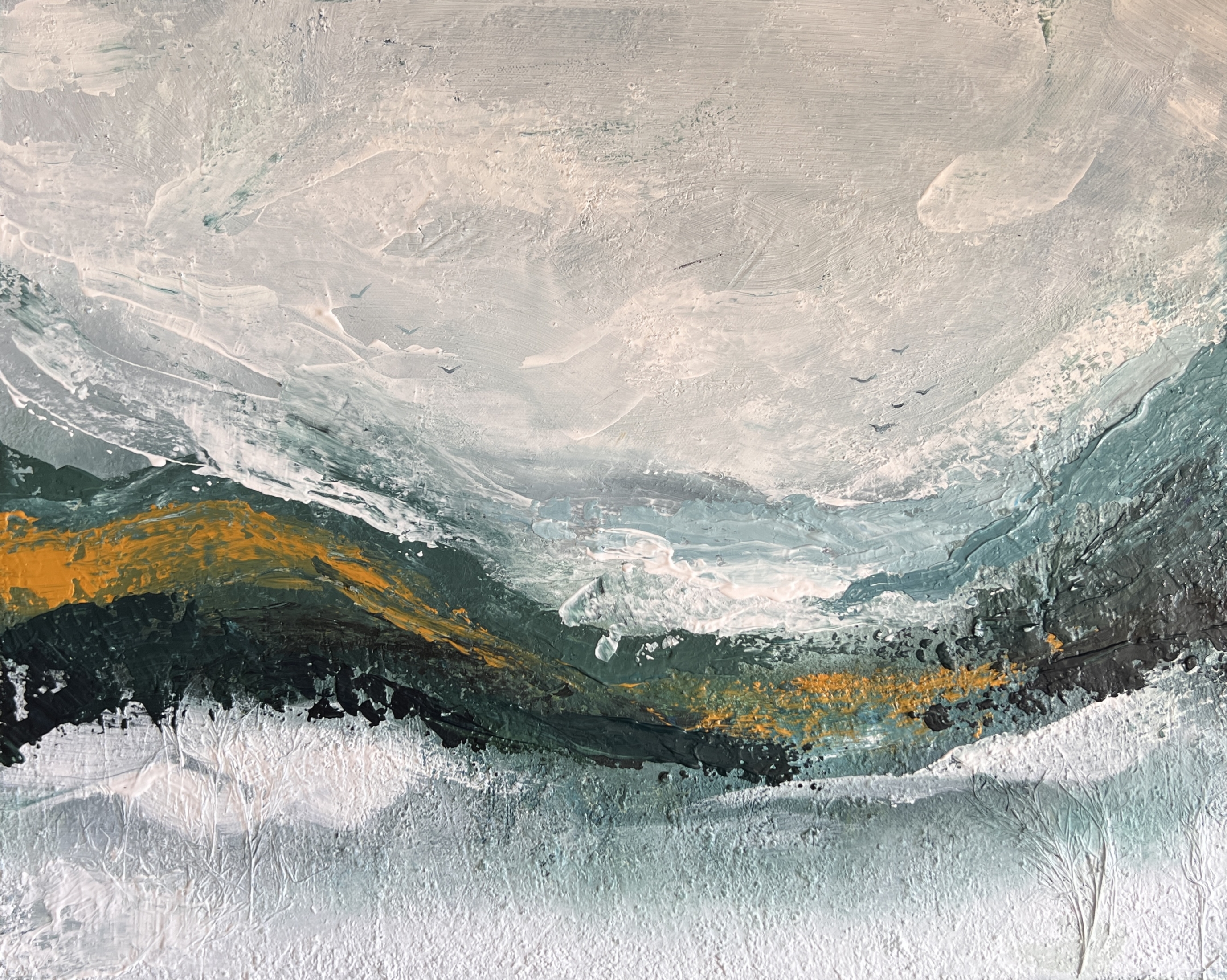 Acrylic, sand, dried plants on Canvas 16